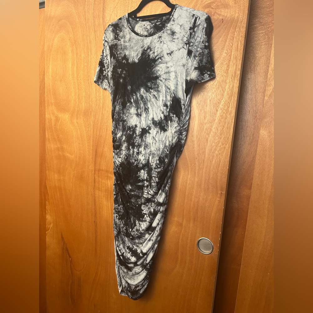 SHEIN Black and Gray Tie-Dye Midi Dress Sz 0XL